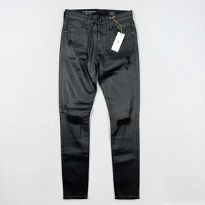 AG Jeans The Farrah High-Rise Skinny Ankle Size 26‎ Coated Black SSW1777, NEW